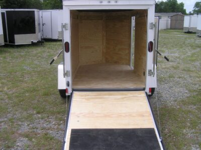 Diamond Cargo 5x8 SA Trailer - White, Rear Ramp, Side Door - Image 10