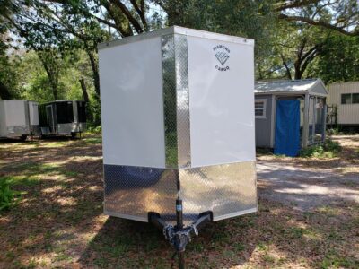 Diamond Cargo 6x10 SA Trailer - White, Barn Doors, Side Door, Extra Height - Image 17