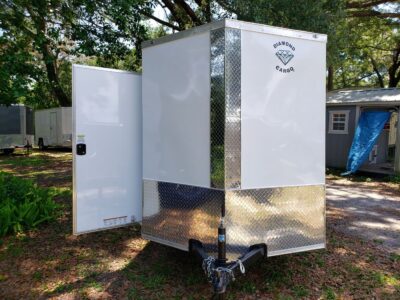 Diamond Cargo 6x10 SA Trailer - White, Barn Doors, Side Door, Extra Height - Image 15