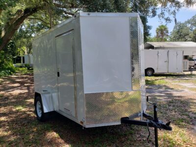 Diamond Cargo 6x10 SA Trailer - White, Barn Doors, Side Door, Extra Height - Image 16