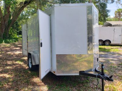 Diamond Cargo 6x10 SA Trailer - White, Barn Doors, Side Door, Extra Height - Image 14