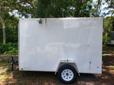 Diamond Cargo 6x10 SA Trailer - White, Barn Doors, Side Door, Extra Height - Image 5
