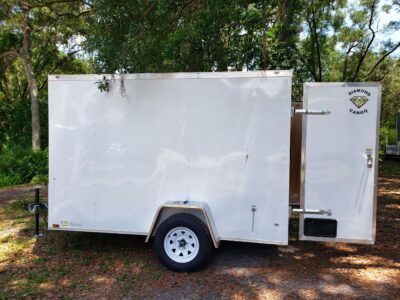 Diamond Cargo 6x10 SA Trailer - White, Barn Doors, Side Door, Extra Height - Image 4