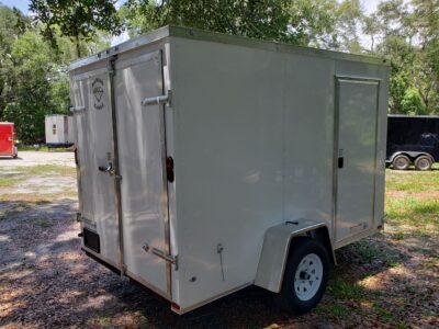 Diamond Cargo 6x10 SA Trailer - White, Barn Doors, Side Door, Extra Height - Image 11