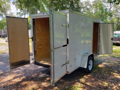 Diamond Cargo 6x10 SA Trailer - White, Barn Doors, Side Door, Extra Height - Image 10
