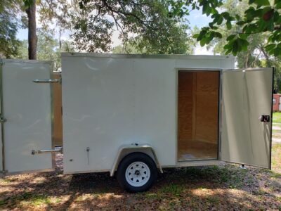 Diamond Cargo 6x10 SA Trailer - White, Barn Doors, Side Door, Extra Height - Image 12