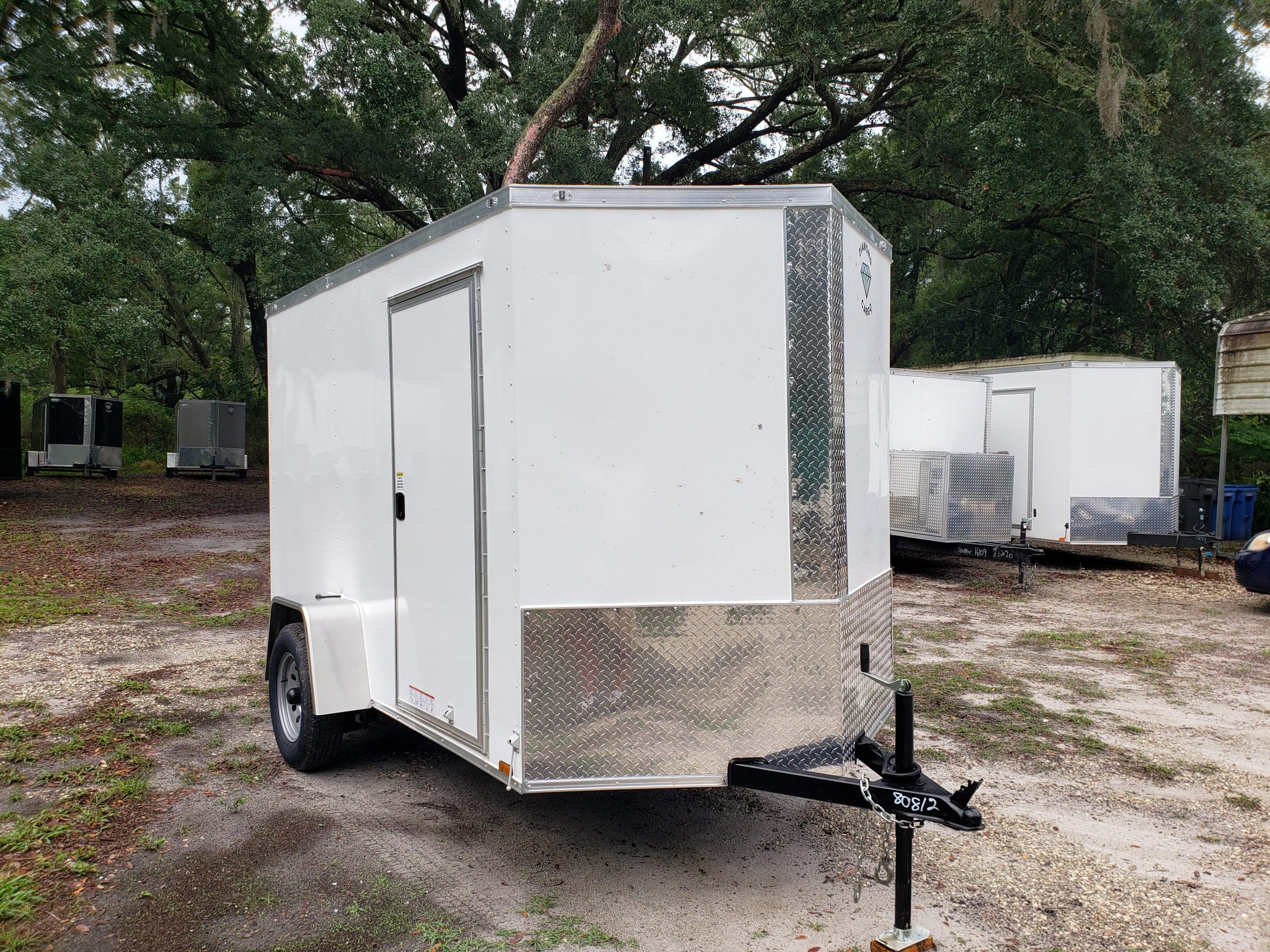 Diamond Cargo 6x10 SA Trailer - White, Ramp, Side Door, Extra Height, Insulated