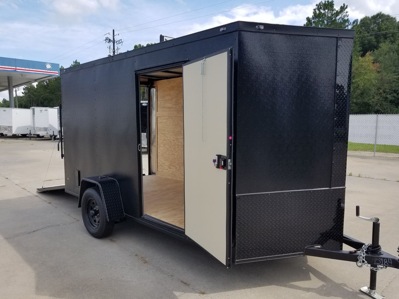 Diamond Cargo 6x12 SA Trailer - Embossed Black, Ramp, Side Door, Extra Height, Blackout - Image 14