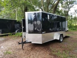Alternative view of Diamond Cargo 6x12 SA Trailer - Black, Ramp, Side Door, Extra Height, Motorcycle Package