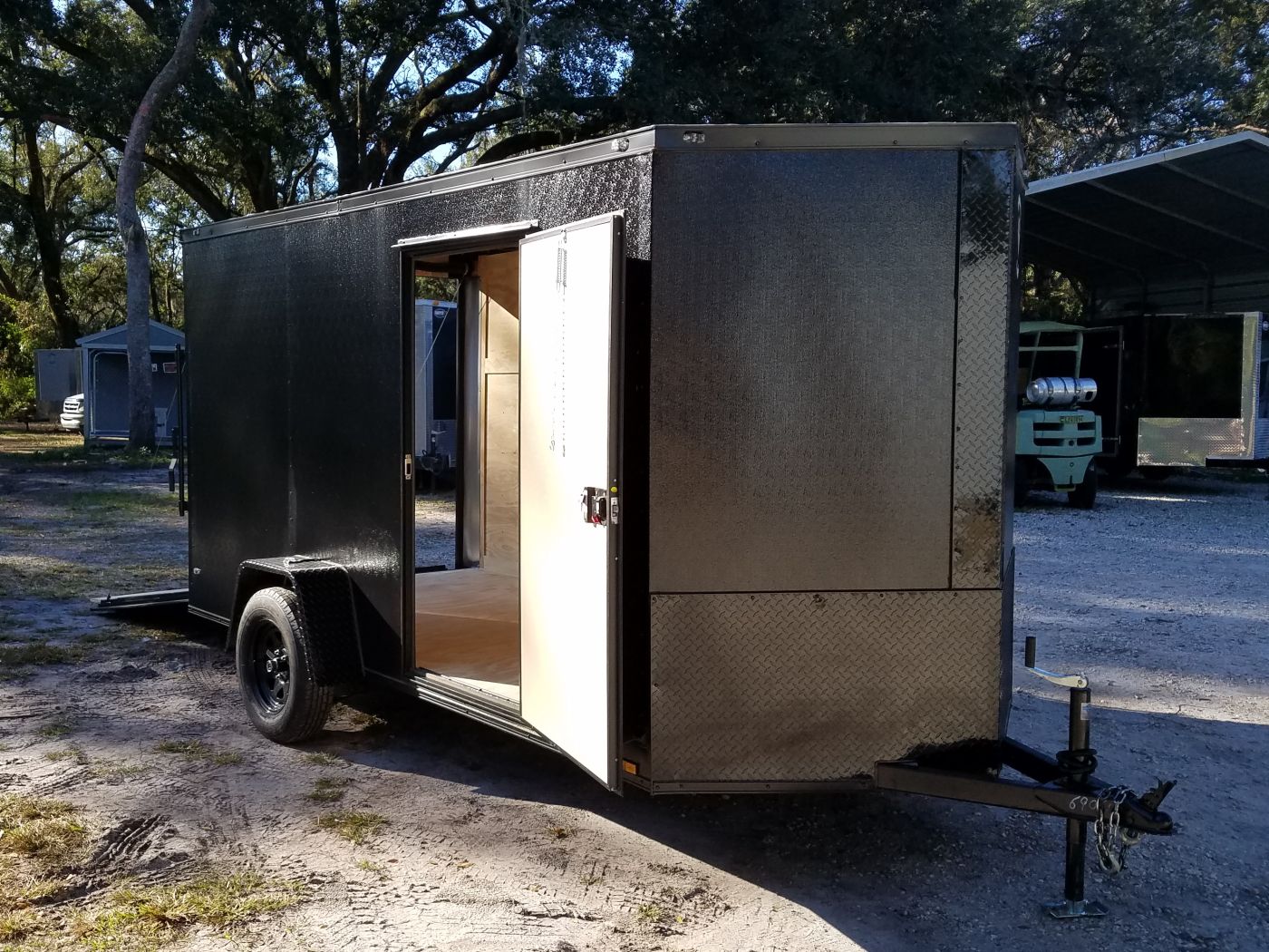 Diamond Cargo 6x12 SA Trailer - Black, Ramp, Side Door, Blackout, Embossed - Image 14