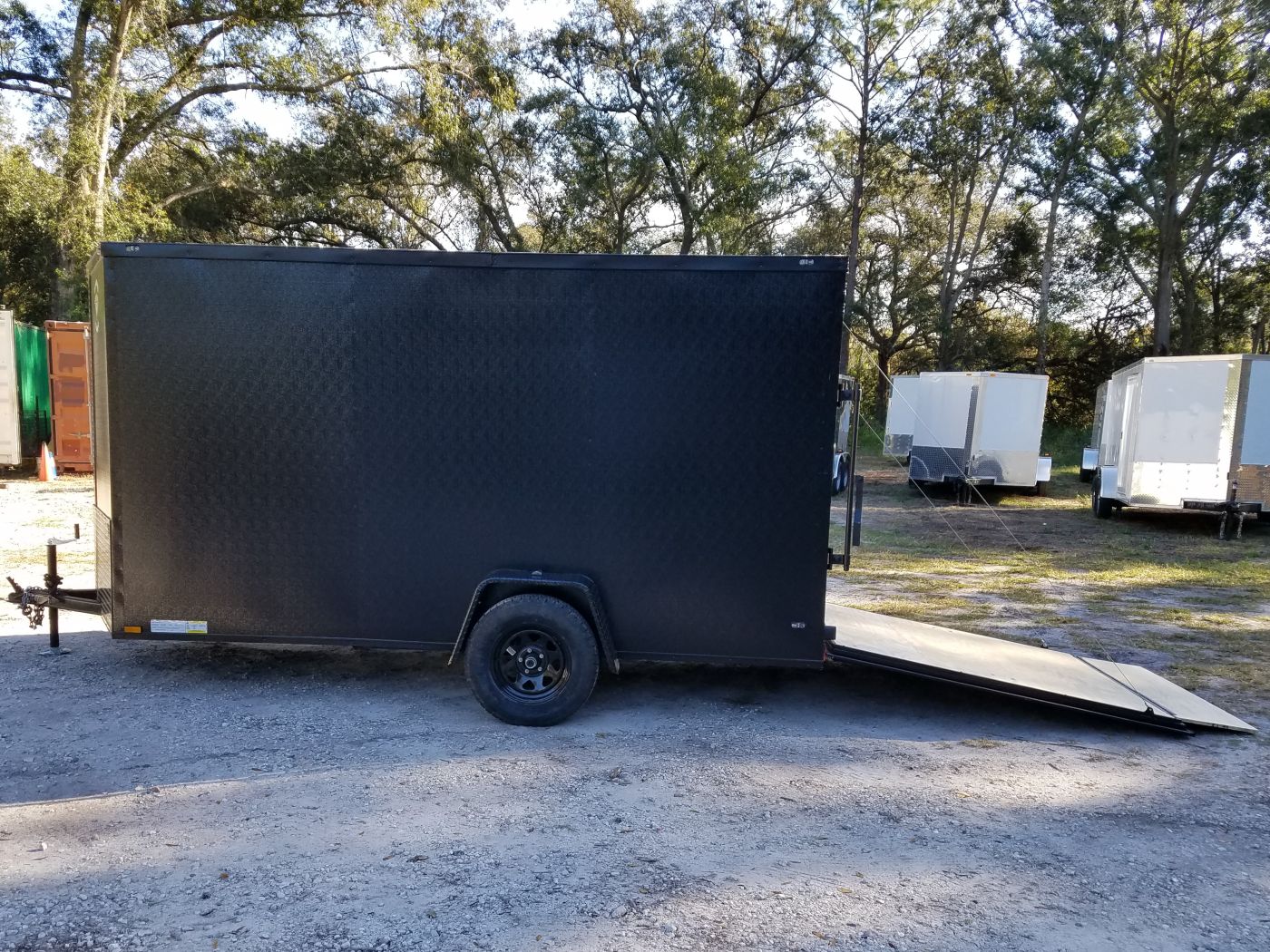 Diamond Cargo 6x12 SA Trailer - Black, Ramp, Side Door, Blackout, Embossed - Image 4