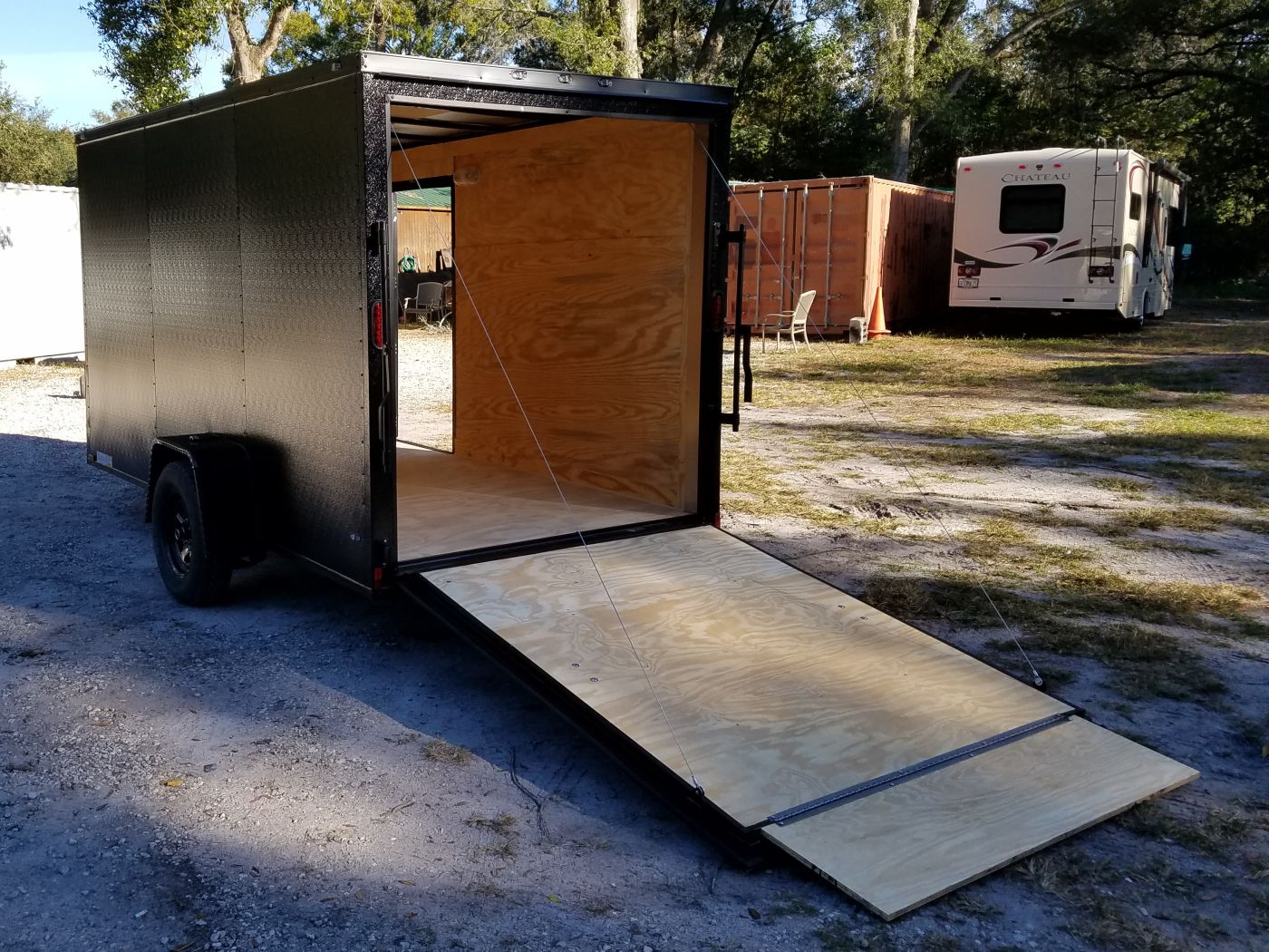 Diamond Cargo 6x12 SA Trailer - Black, Ramp, Side Door, Blackout, Embossed - Image 6