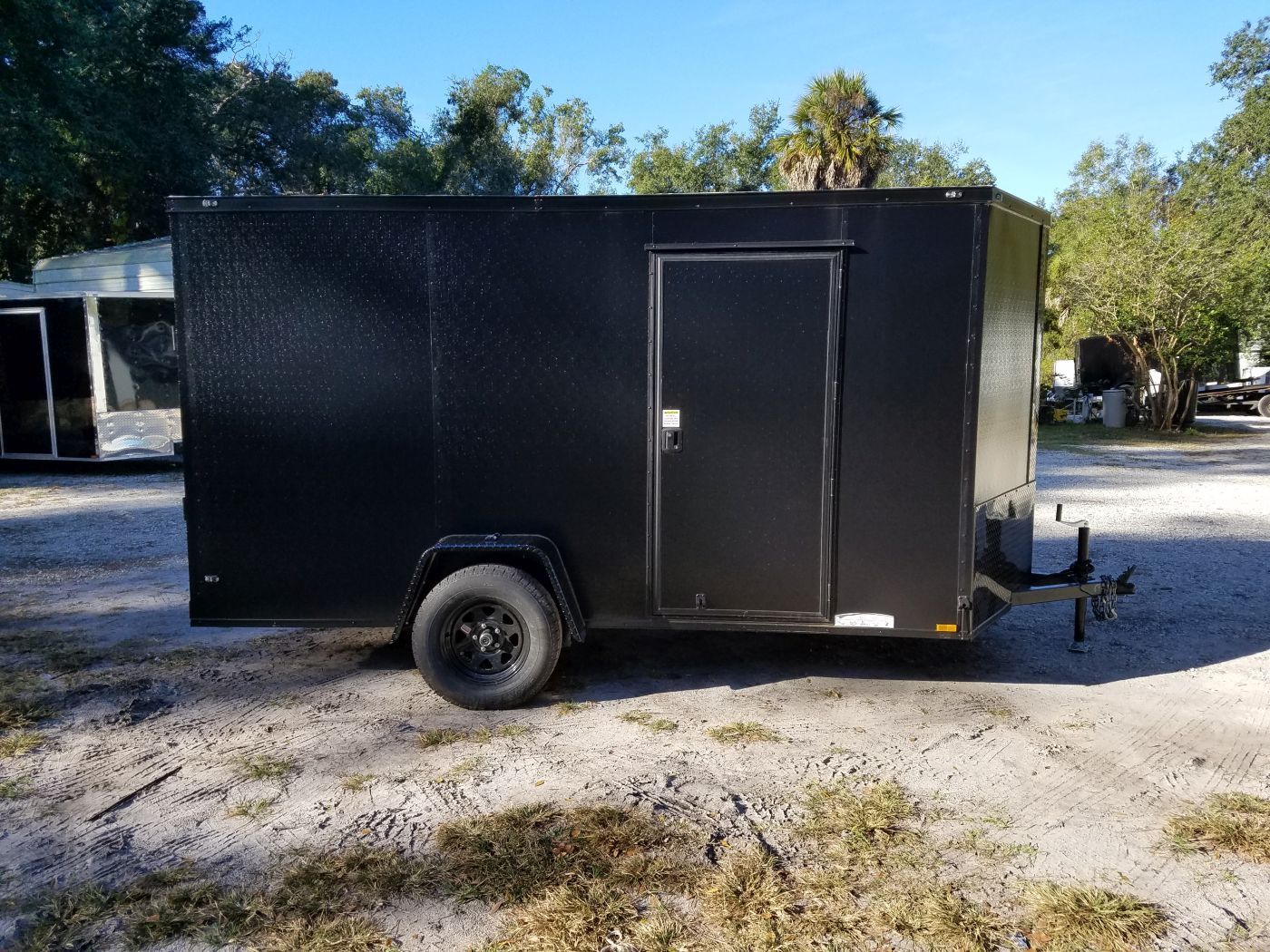 Diamond Cargo 6x12 SA Trailer - Black, Ramp, Side Door, Blackout, Embossed