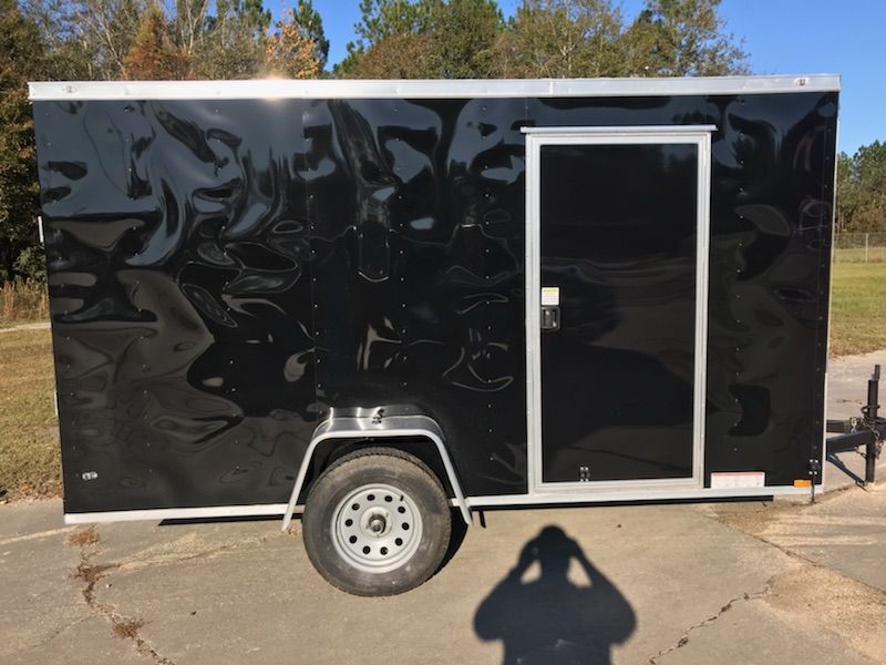 Diamond Cargo 6x12 SA Trailer - Black, Ramp, Side Door, Extra Height