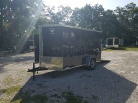Alternative view of Diamond Cargo 6x12 SA Trailer - Black, Ramp, Side Door, Extra Height