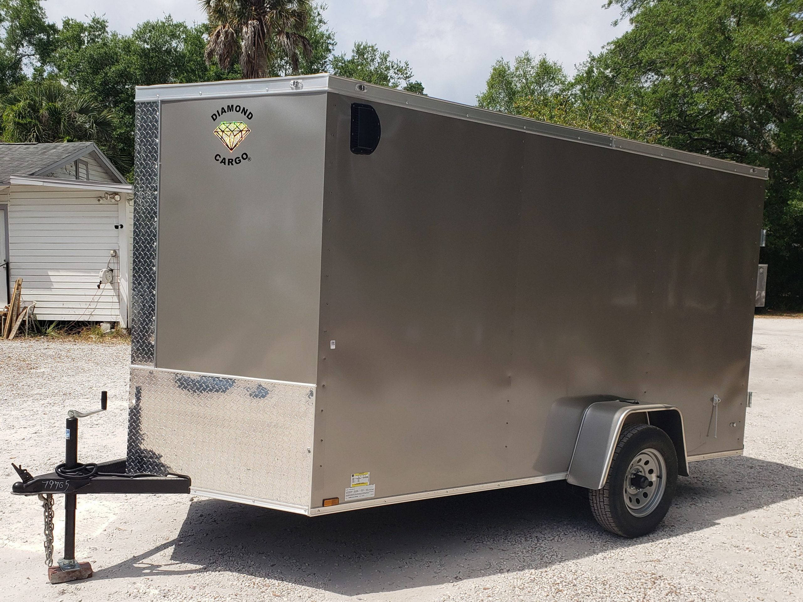 Diamond Cargo 6x12 SA Trailer - Pewter, Barn Doors, Side Door, Extra Height, Insulated - Image 25
