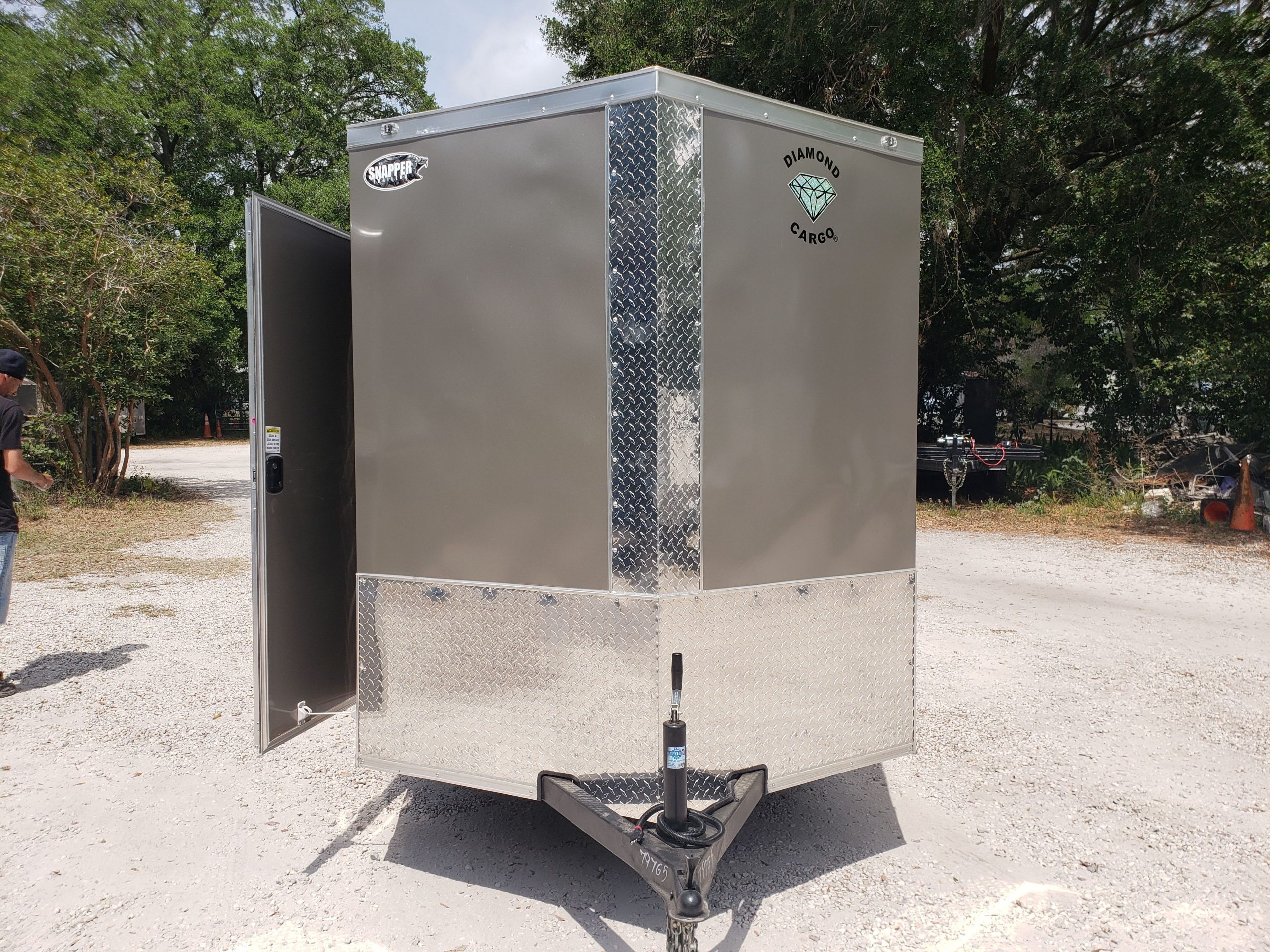 Diamond Cargo 6x12 SA Trailer - Pewter, Barn Doors, Side Door, Extra Height, Insulated - Image 23