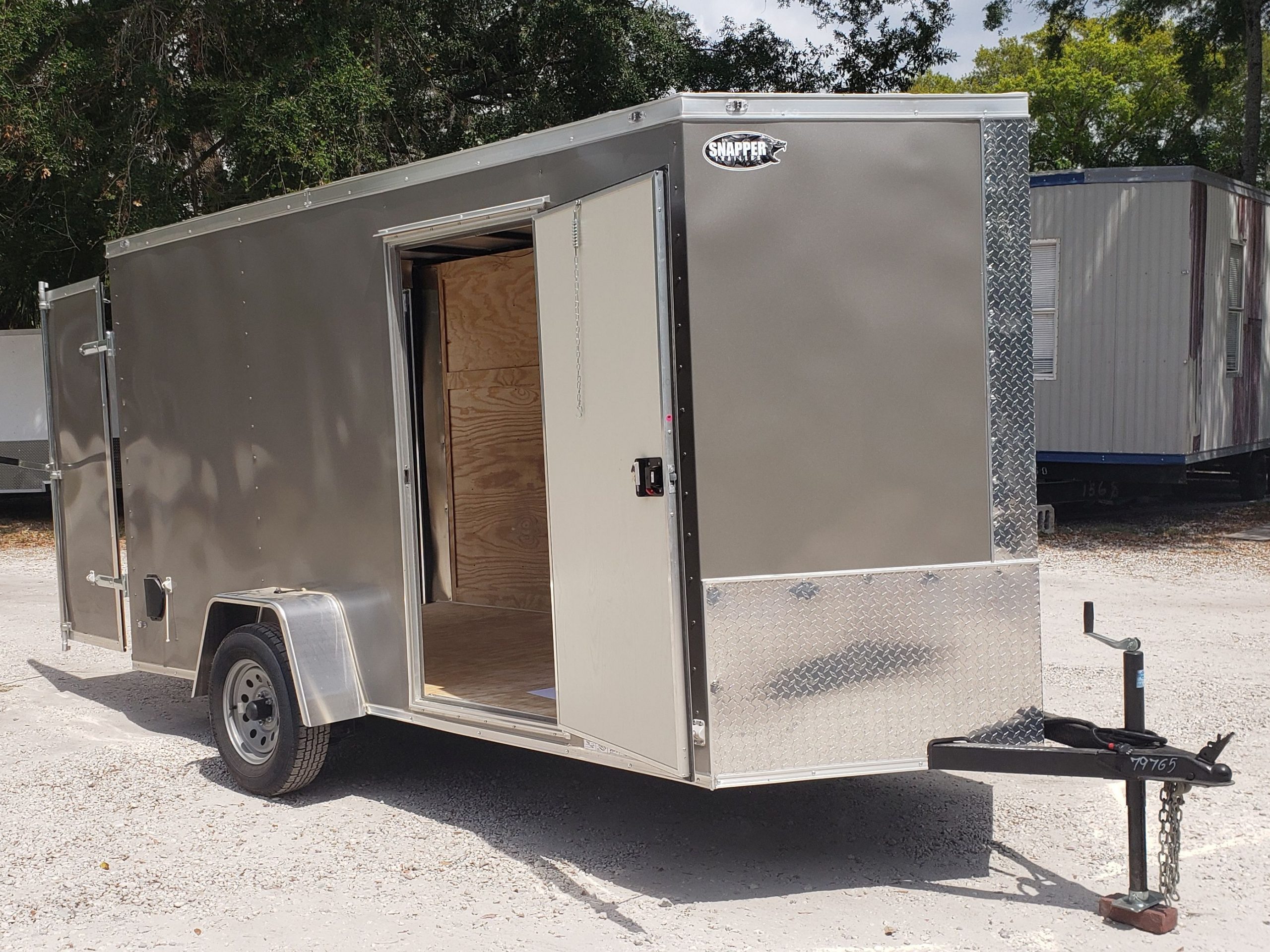Diamond Cargo 6x12 SA Trailer - Pewter, Barn Doors, Side Door, Extra Height, Insulated - Image 21