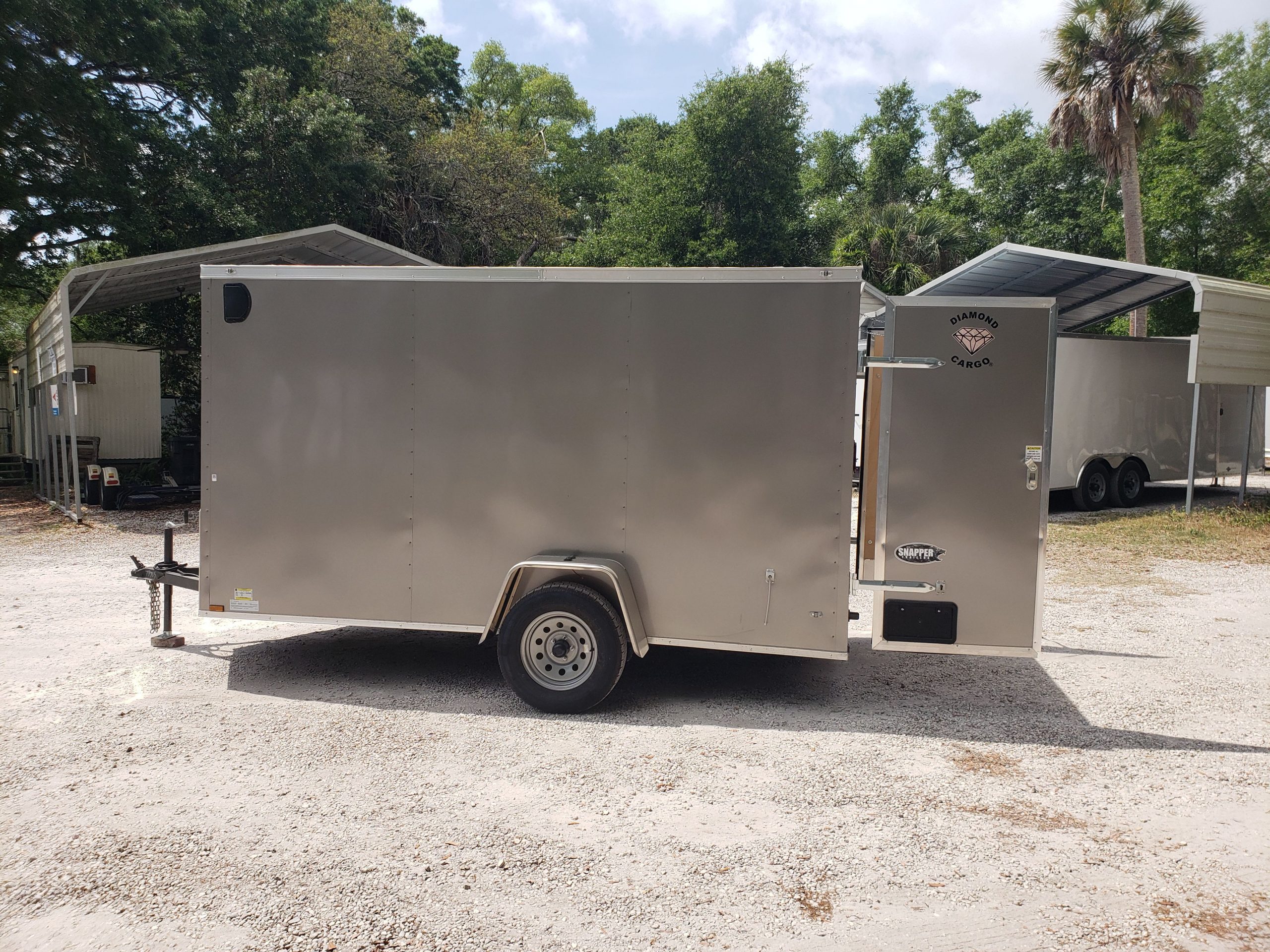 Diamond Cargo 6x12 SA Trailer - Pewter, Barn Doors, Side Door, Extra Height, Insulated - Image 19
