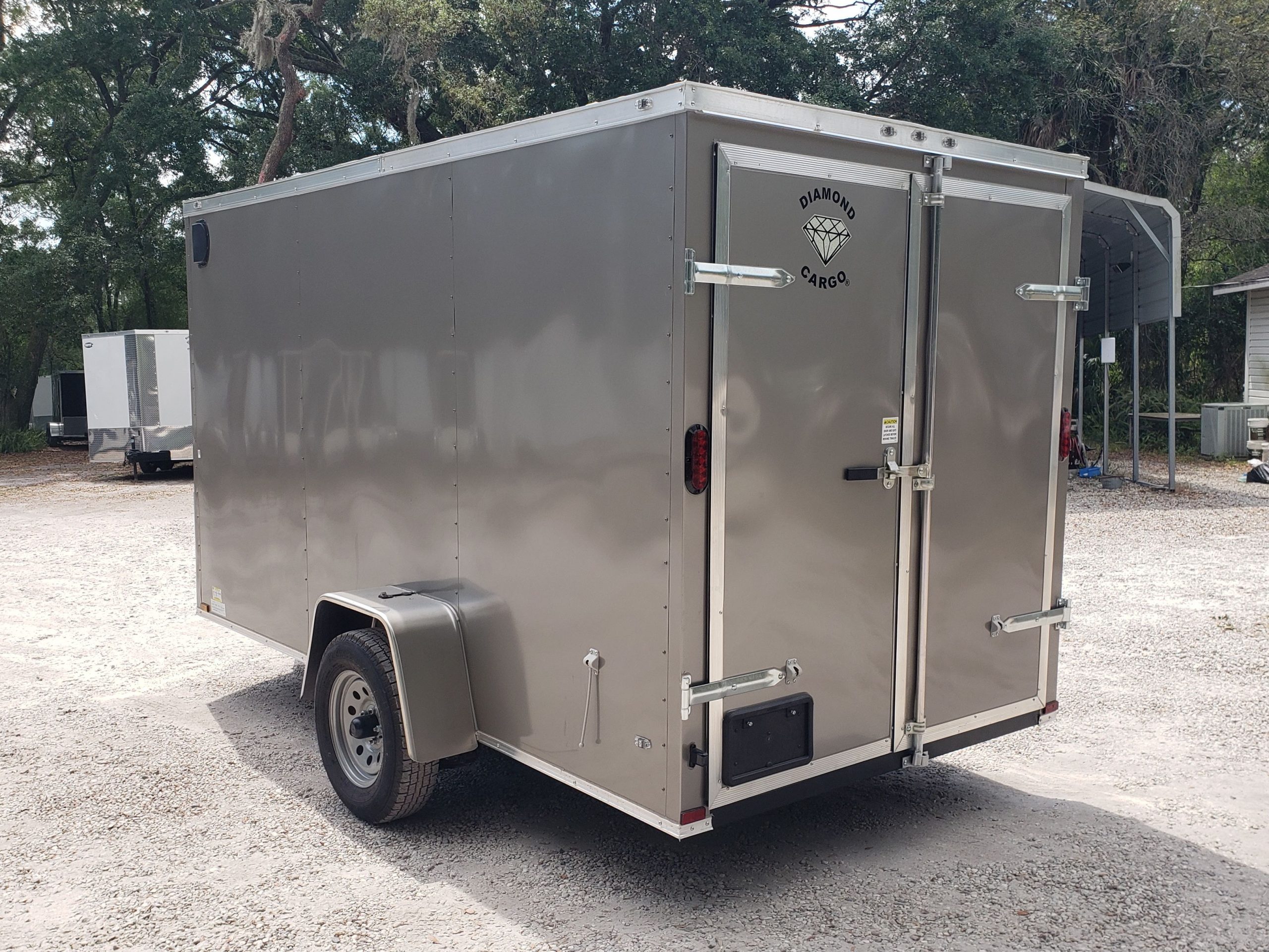 Diamond Cargo 6x12 SA Trailer - Pewter, Barn Doors, Side Door, Extra Height, Insulated - Image 17