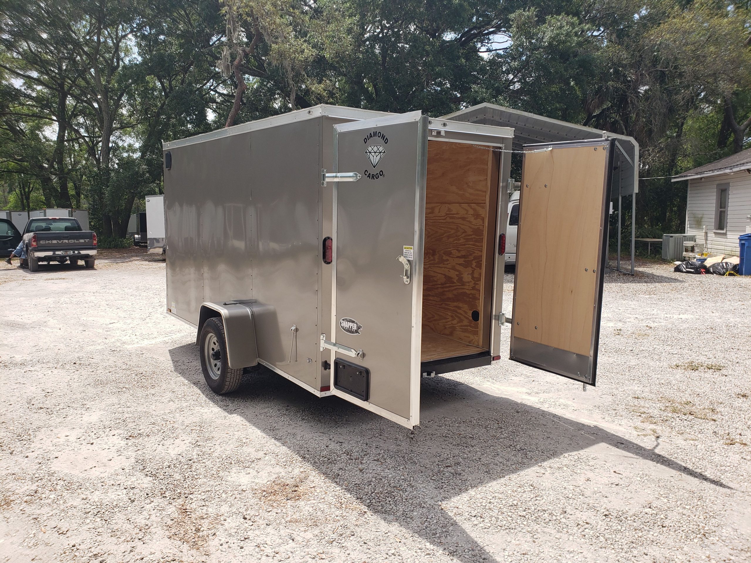 Diamond Cargo 6x12 SA Trailer - Pewter, Barn Doors, Side Door, Extra Height, Insulated - Image 16