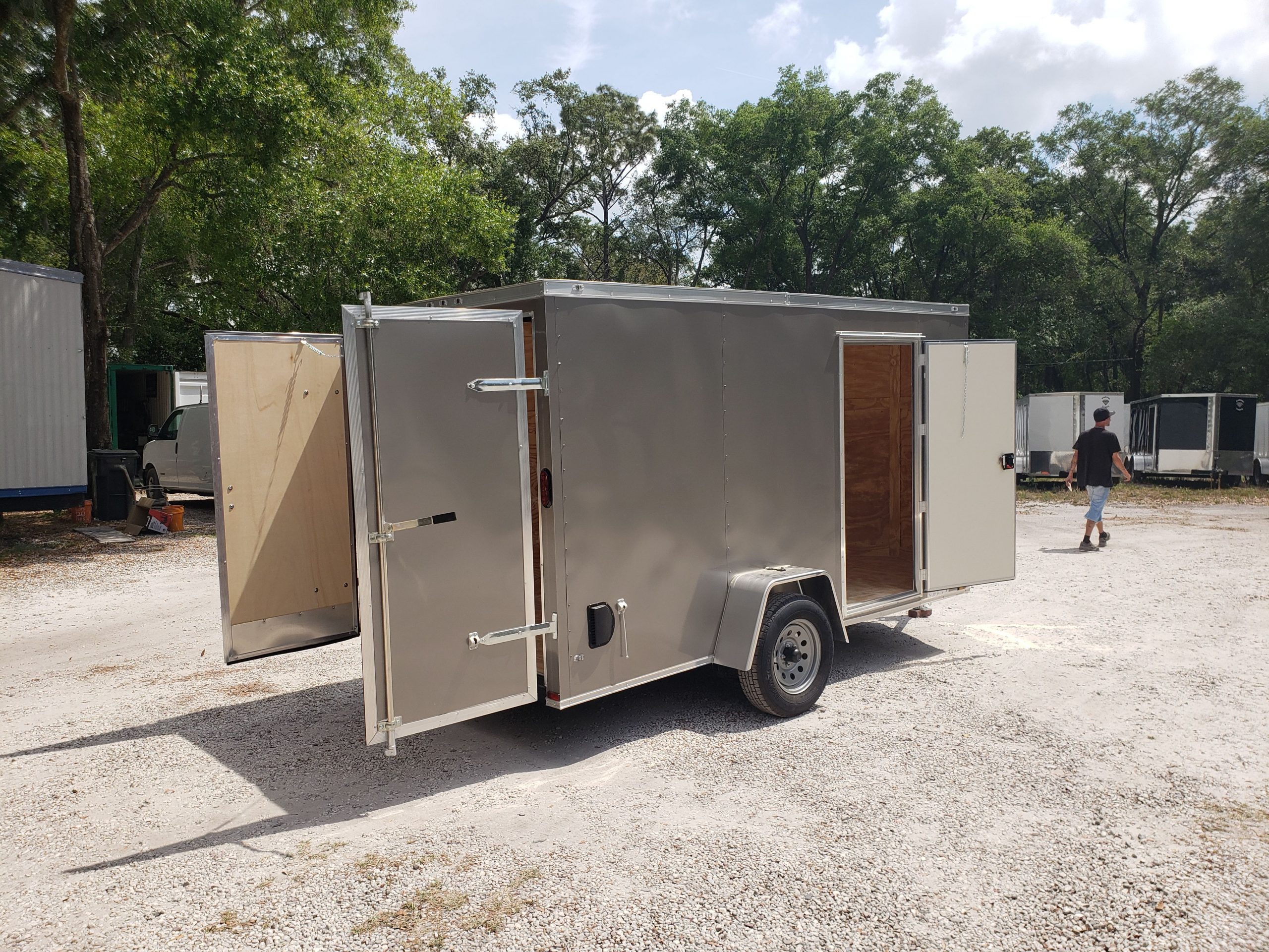 Diamond Cargo 6x12 SA Trailer - Pewter, Barn Doors, Side Door, Extra Height, Insulated - Image 13