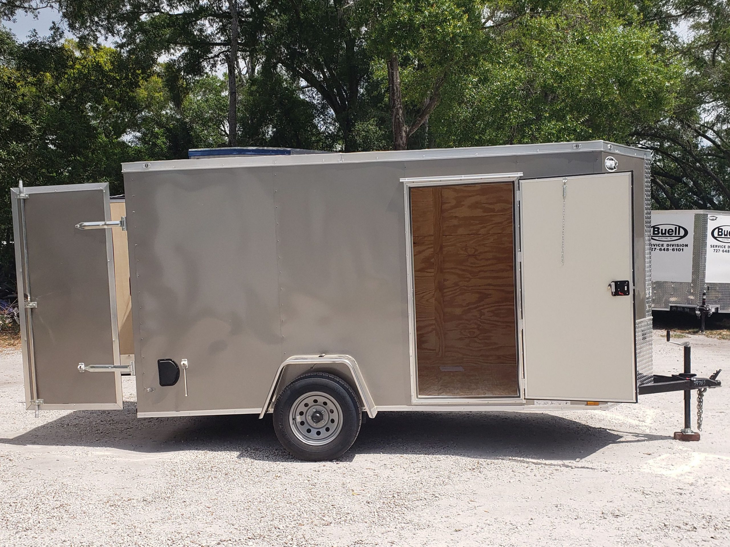 Diamond Cargo 6x12 SA Trailer - Pewter, Barn Doors, Side Door, Extra Height, Insulated - Image 11