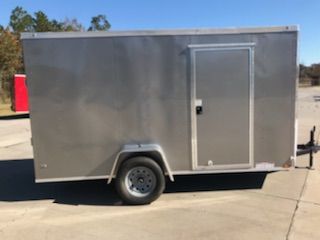 Diamond Cargo 6x12 SA Trailer - Pewter, Ramp, Side Door, Extra Height