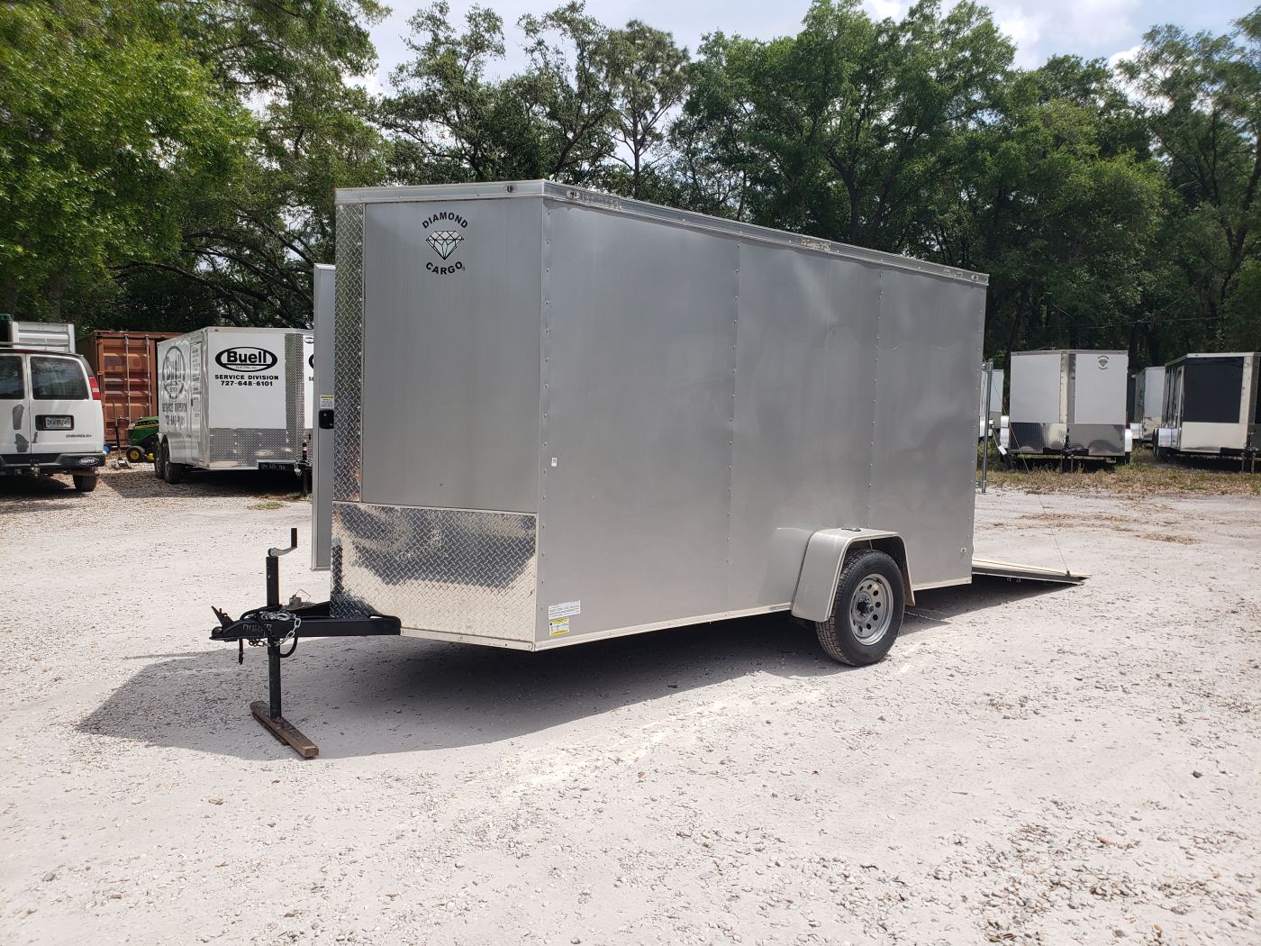 Diamond Cargo 6x12 SA Trailer - Silver Frost, Ramp, Side Door, Extra Height, Therma Ceiling - Image 2