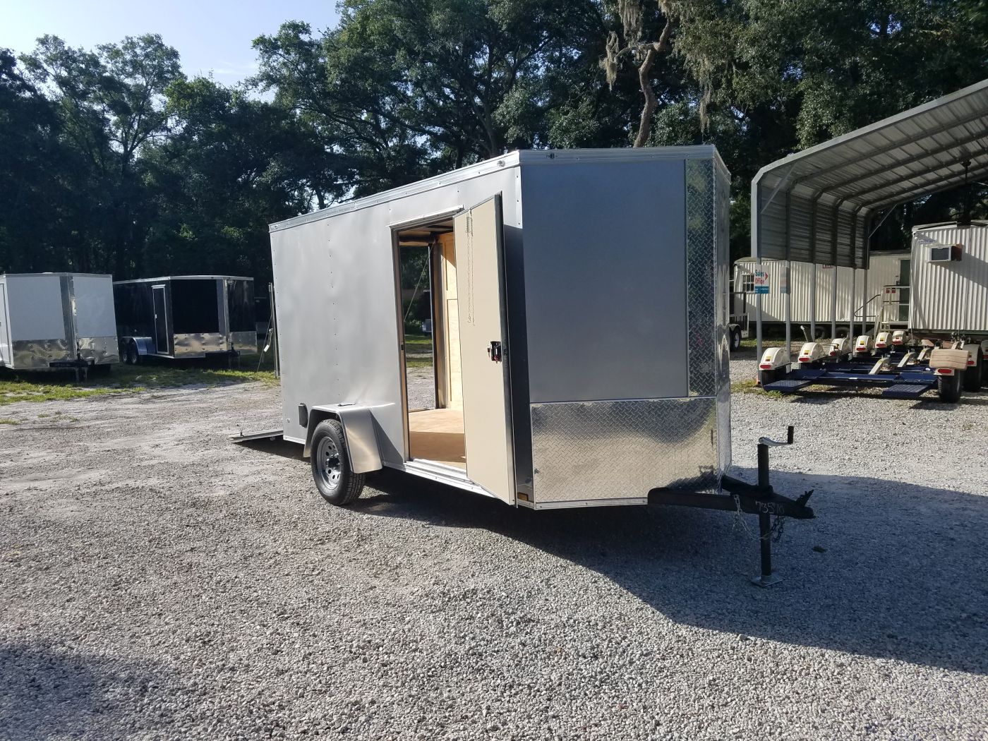 Diamond Cargo 6x12 SA Trailer - Silver Frost, Ramp, Side Door, Extra Height - Image 12