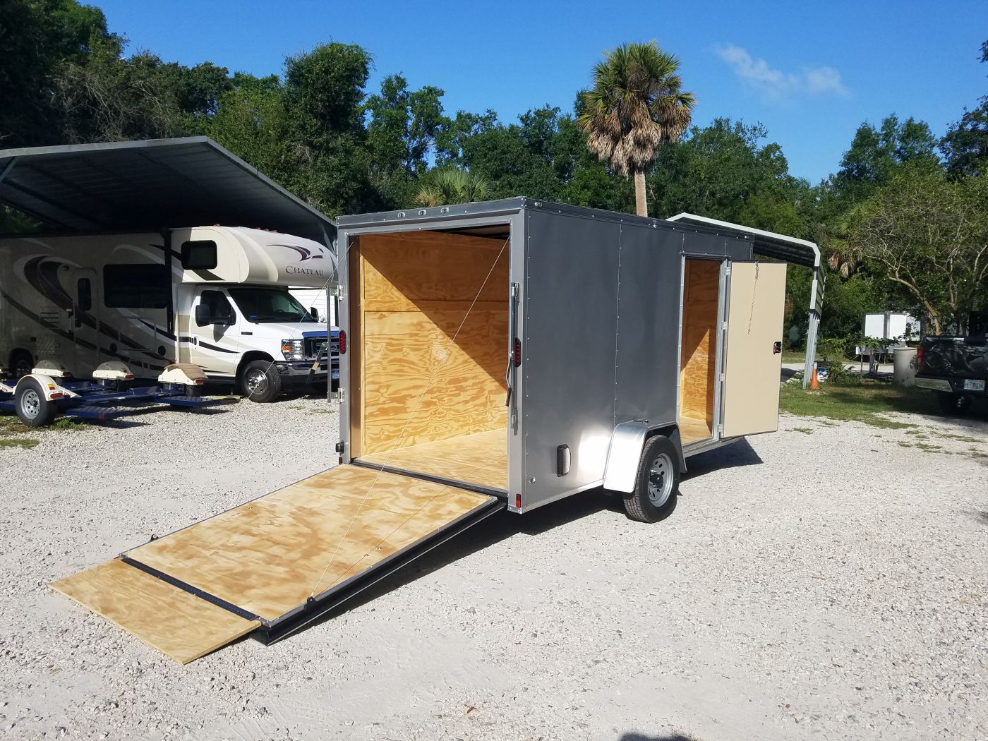 Diamond Cargo 6x12 SA Trailer - Silver Frost, Ramp, Side Door, Extra Height - Image 4