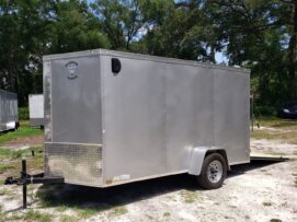 Alternative view of Diamond Cargo 6x12 SA Trailer - Silver Frost, Ramp, Side Door, Extra Height, Therma Ceiling