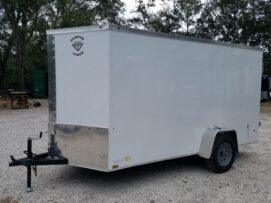 Alternative view of Diamond Cargo 6x12 SA Trailer - White, Barn Doors, Side Door, Extra Height