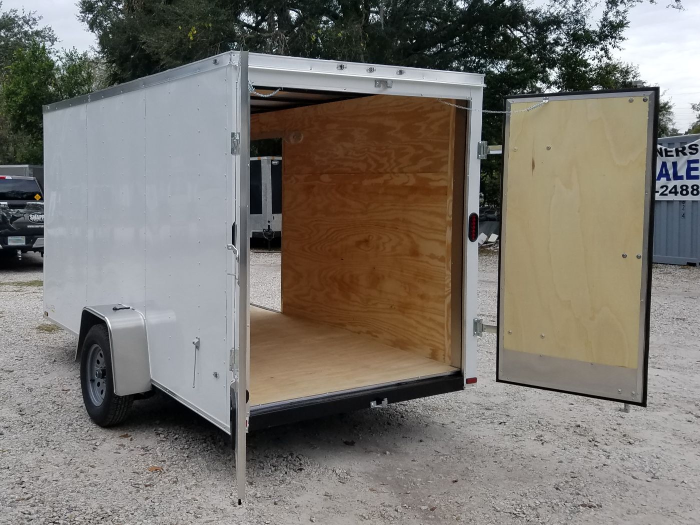 Diamond Cargo 6x12 SA Trailer - White, Barn Doors, Side Door, Extra Height - Image 9