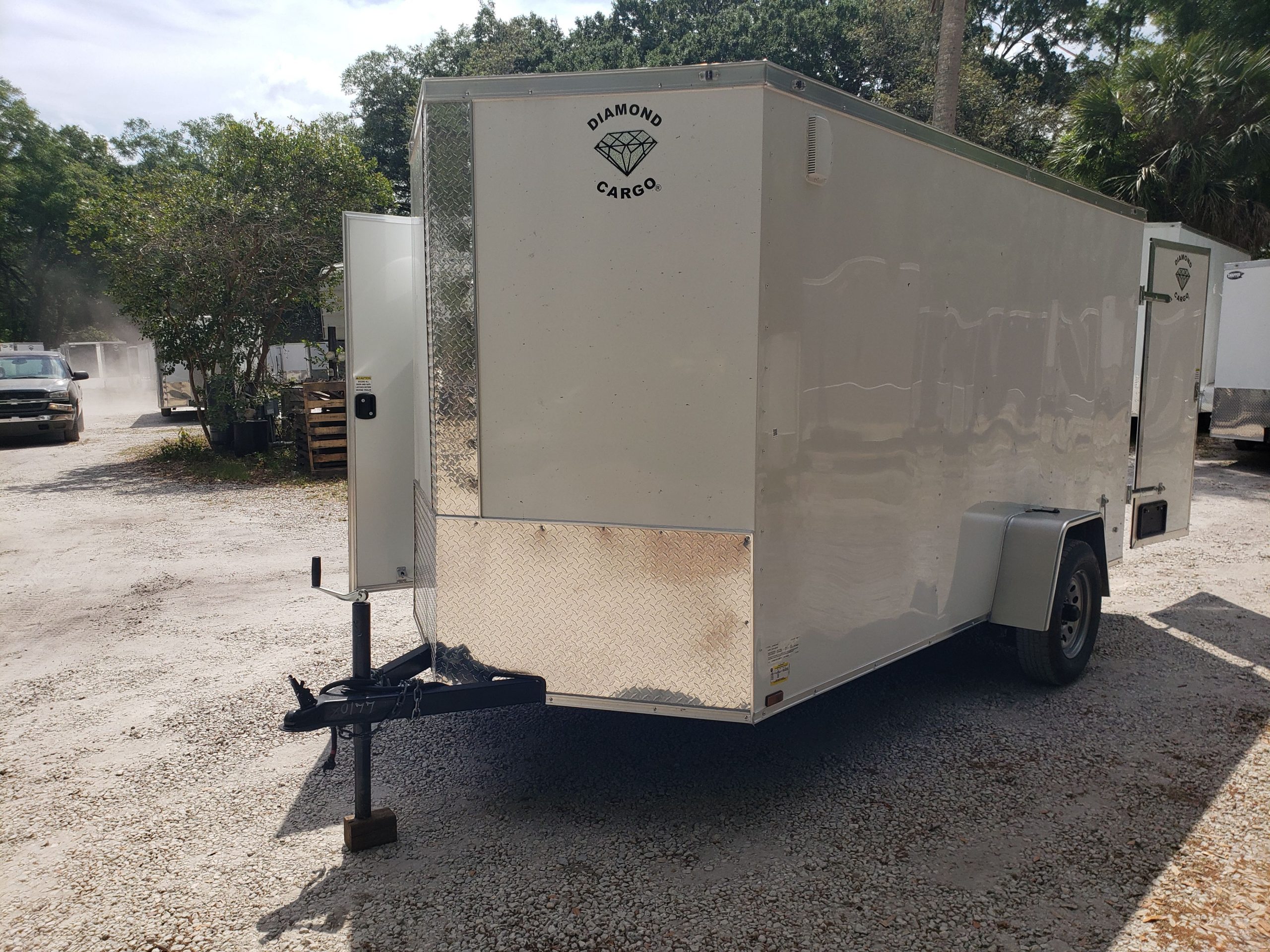 Diamond Cargo 6x12 SA Trailer - White, Barn Doors, Side Door, Extra Height - Image 18