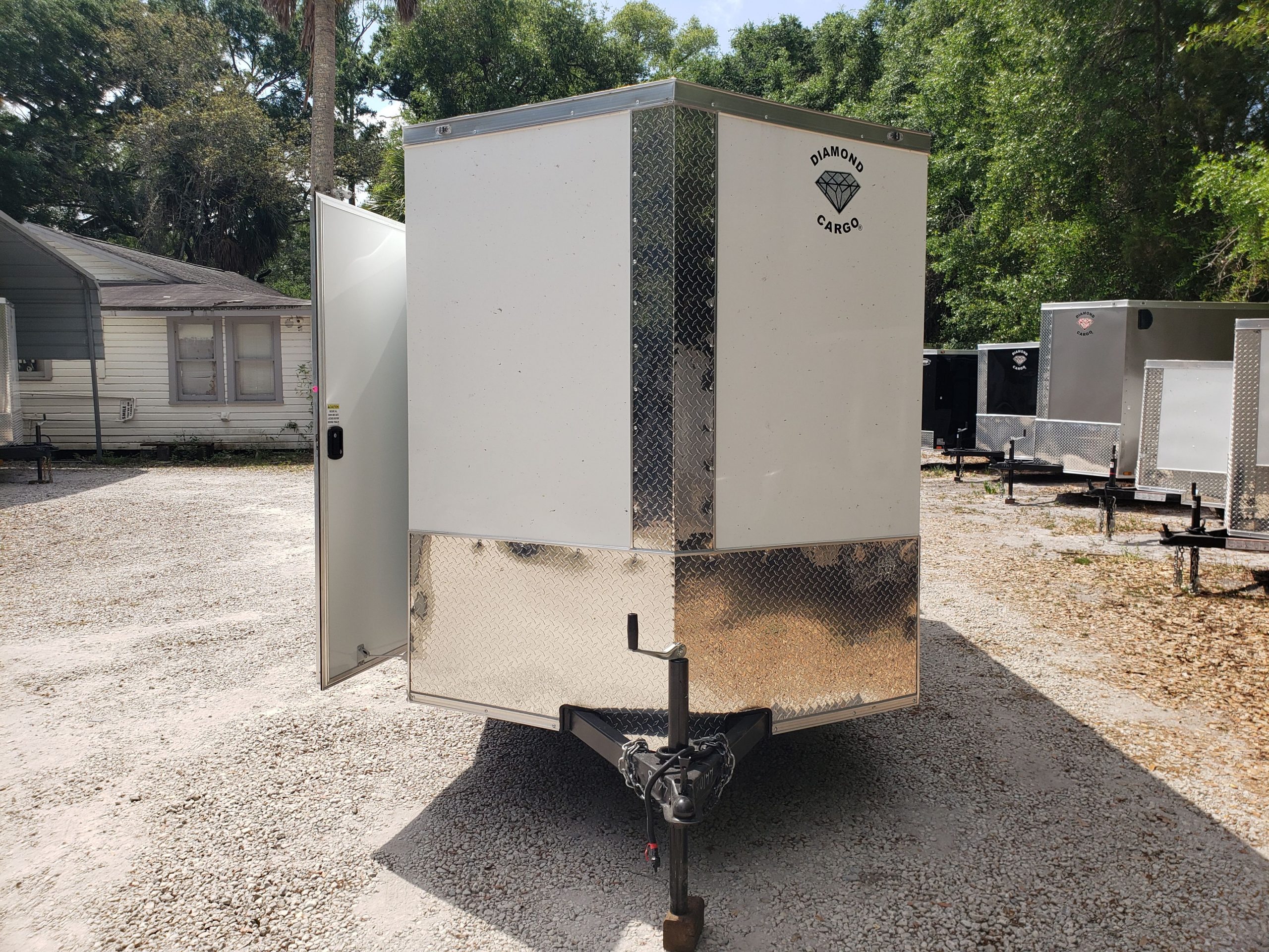 Diamond Cargo 6x12 SA Trailer - White, Barn Doors, Side Door, Extra Height, Insulated - Image 3