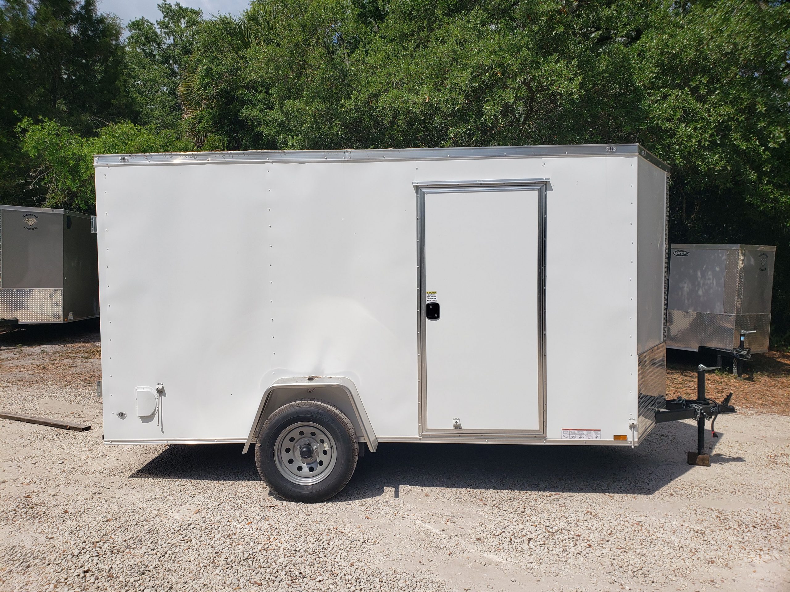 Diamond Cargo 6x12 SA Trailer - White, Barn Doors, Side Door, Extra Height, Insulated - Image 5