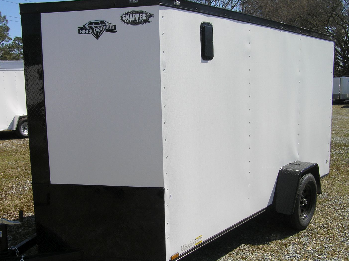Diamond Cargo 6x12 SA Trailer - Embossed White, Ramp, Side Door, Extra Height, Blackout - Image 2