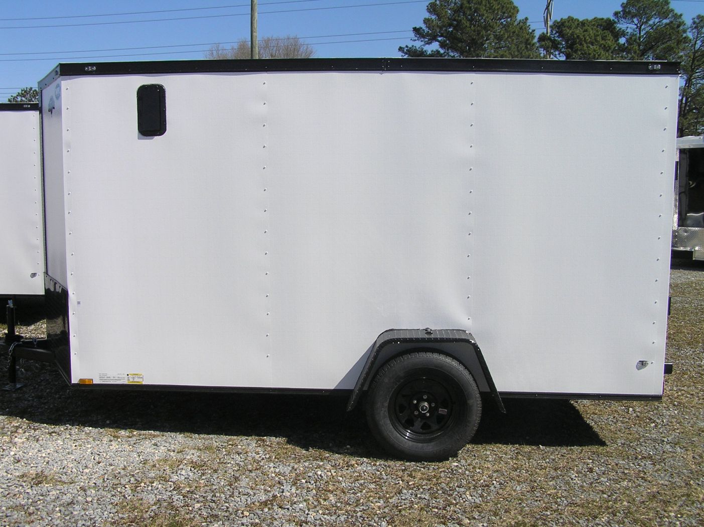 Diamond Cargo 6x12 SA Trailer - Embossed White, Ramp, Side Door, Extra Height, Blackout - Image 3