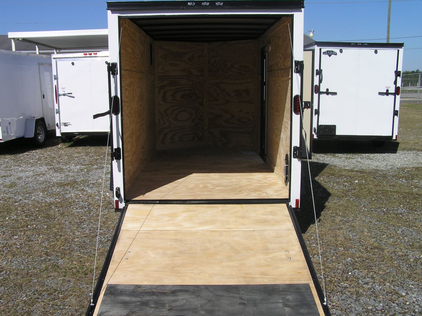 Diamond Cargo 6x12 SA Trailer - Embossed White, Ramp, Side Door, Extra Height, Blackout - Image 4