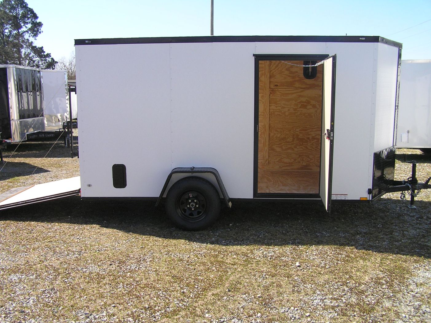 Diamond Cargo 6x12 SA Trailer - Embossed White, Ramp, Side Door, Extra Height, Blackout - Image 6