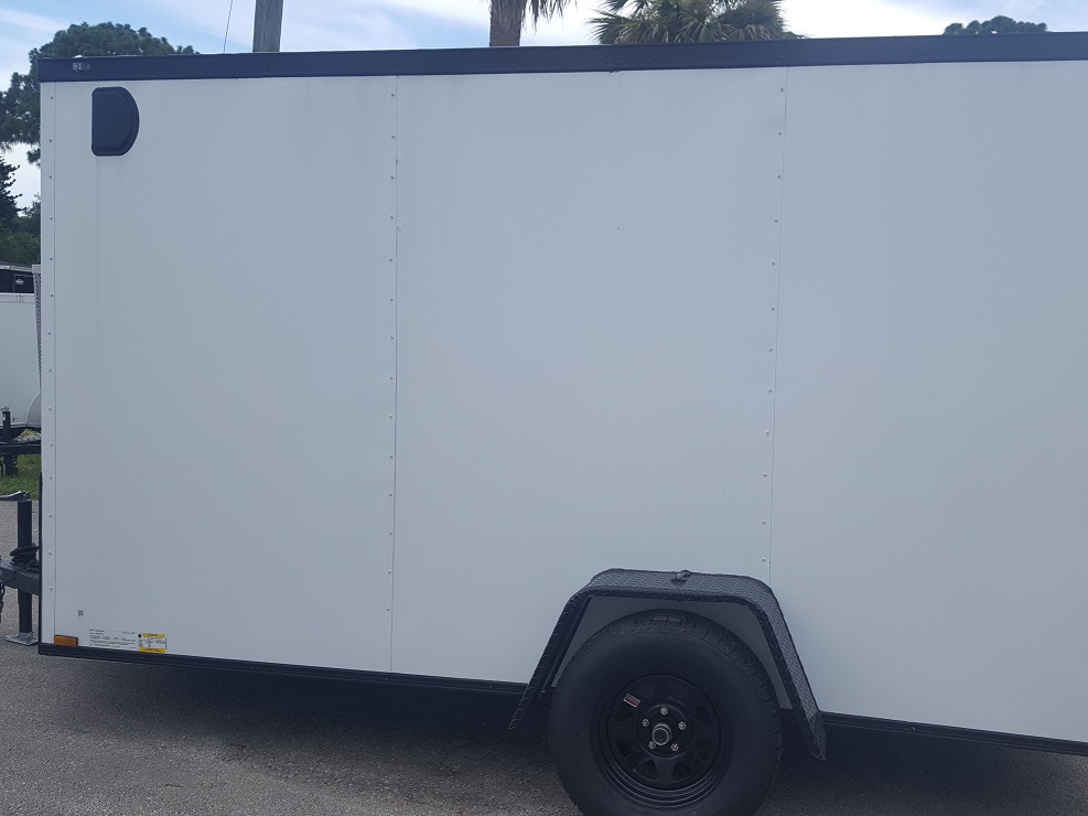 Diamond Cargo 6x12 SA Trailer - Embossed White, Ramp, Side Door, Extra Height, Blackout - Image 3