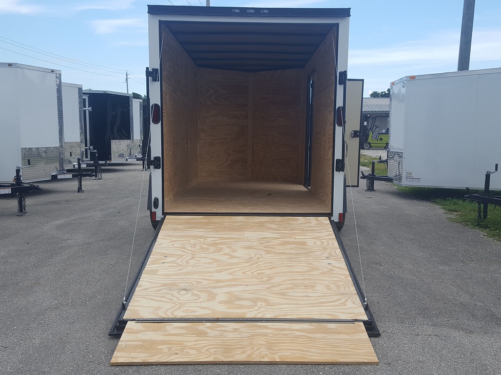 Diamond Cargo 6x12 SA Trailer - Embossed White, Ramp, Side Door, Extra Height, Blackout - Image 6