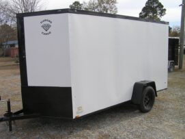 Alternative view of Diamond Cargo 6x12 SA Trailer - White, Ramp, Side Door, Blackout, Embossed