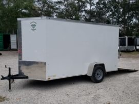 Alternative view of Diamond Cargo 6x12 SA Trailer - White, Ramp, Side Door, Extra Height