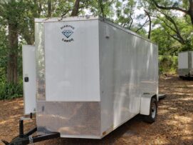 Alternative view of Diamond Cargo 6x12 SA Trailer - White, Ramp, Side Door, Extra Height
