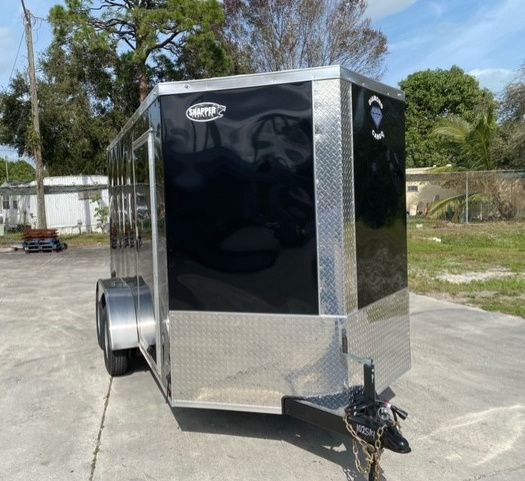 Diamond Cargo 6x12 TA Trailer - Black, Ramp, Side Door, Extra Height