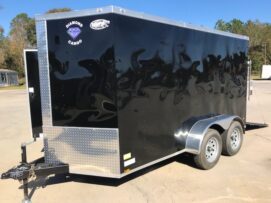 Alternative view of Diamond Cargo 6x12 TA Trailer - Black, Ramp, Side Door, Extra Height