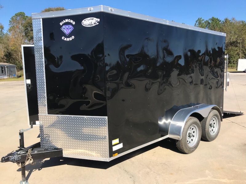 Diamond Cargo 6x12 TA Trailer - Black, Ramp, Side Door, Extra Height - Image 2