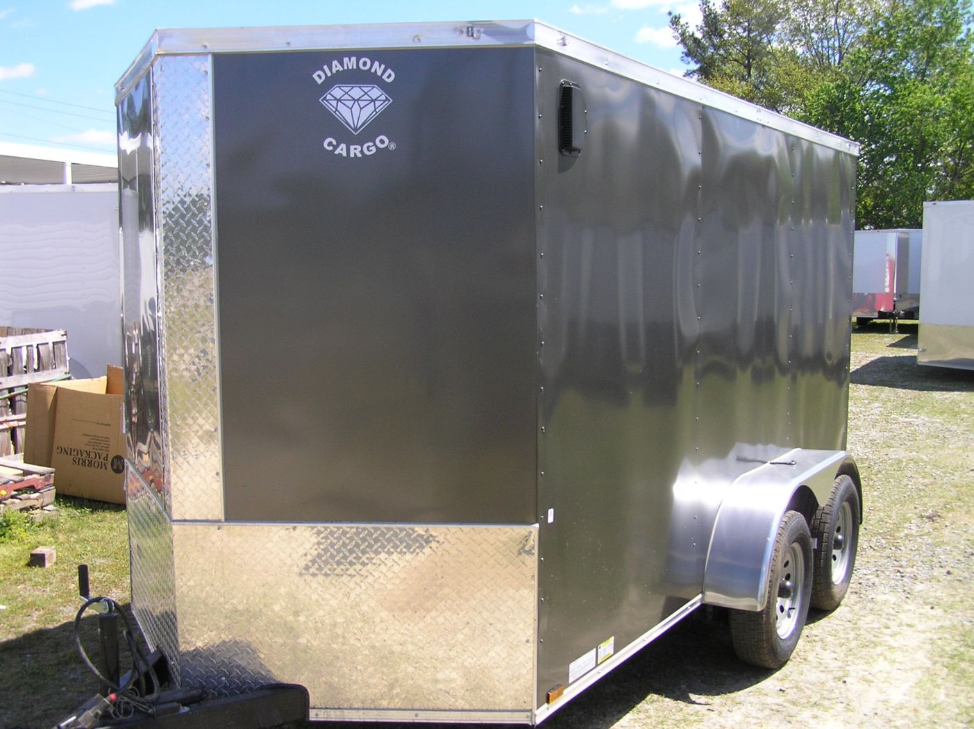 Diamond Cargo 6x12 TA Trailer - Charcoal, Ramp, Side Door, Extra Height. Insulated - Image 2
